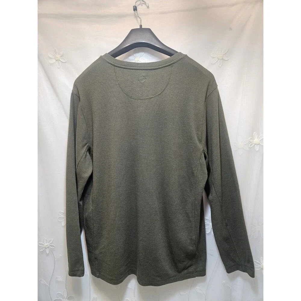 Magellan Outdoors Mens 2XL Green Sweater Ribbed Stretchy Classic Fit Lightweight